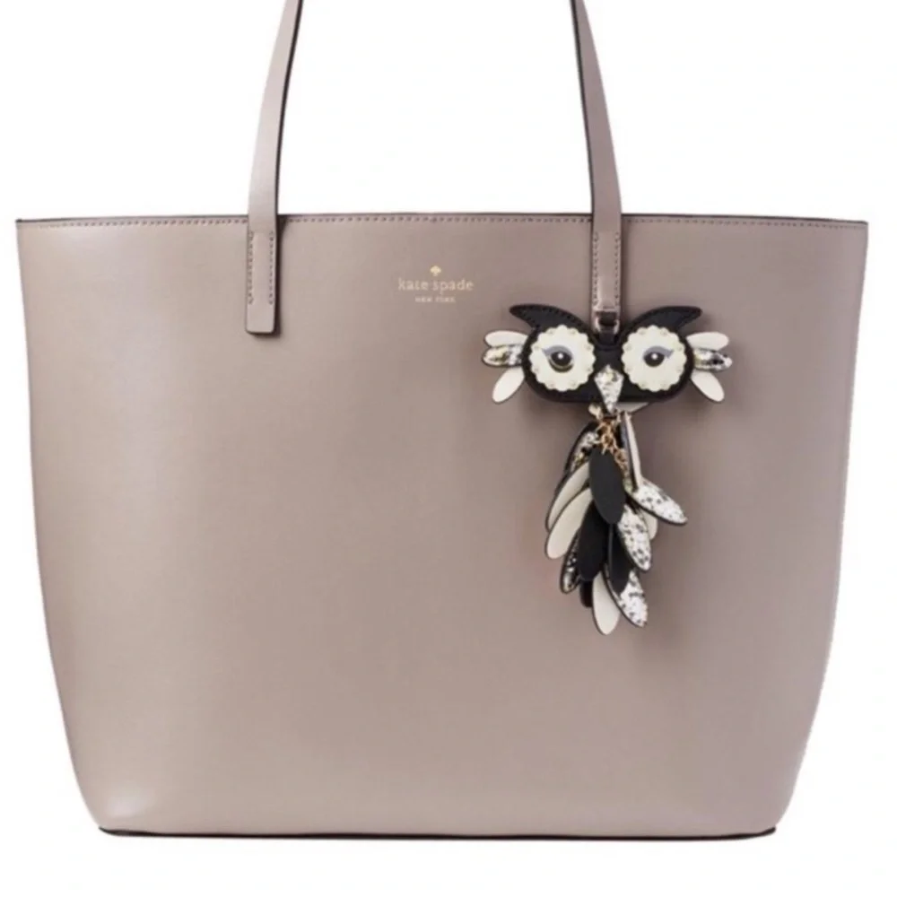 Kate Spade New York NWT Leather Owl Key Fob Key Chain